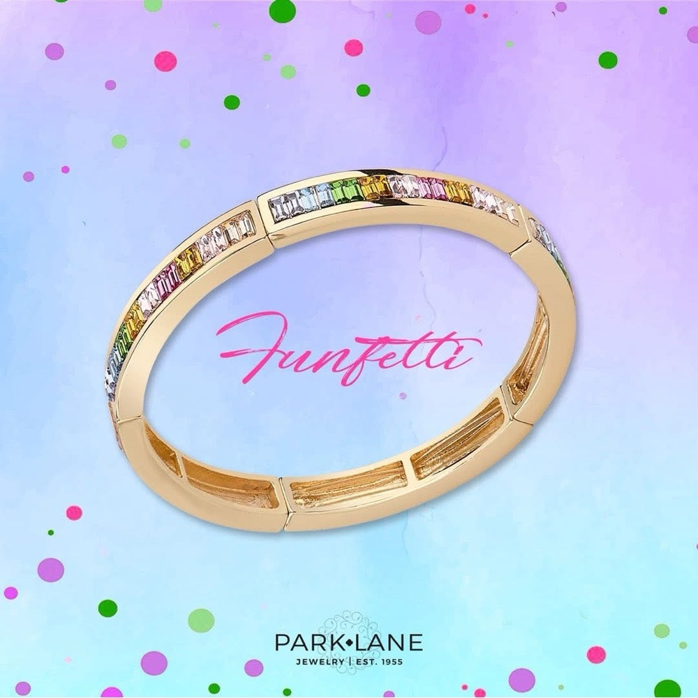 Park Lane Gold Bracelet with Multicolor Baguette Stones
